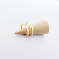 Anneaux ouverts de mariage assortis pour hommes et femmes en acier inoxydable 316L Bague ouverte plaquée or 18 carats Anneaux simples à disque personnalisé