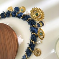 Collier en bambou pour femme, style européen-américain audacieux, plaqué or 18 carats, en acier inoxydable 316, avec pendentifs multiples en résine et perles
