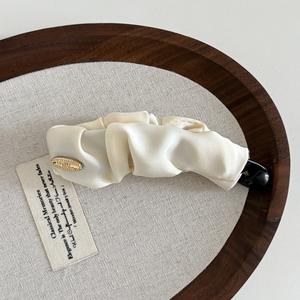 Nouvelle pince à cheveux en satin couleur unie, style banane, élégante et plissée, pour queue de cheval, antidérapante, pour femme - Product Image 5