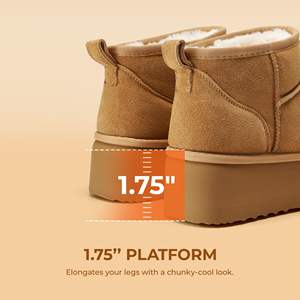 Confortable mode femmes classique hiver <span class=keywords><strong>daim</strong></span> en cuir véritable cheville bottes de neige Mini plate-forme plat anti-dérapant bottes - Product Image 4