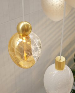 Candelabro de cuentas de vidrio Villa Lujoso Duplex Magnífico Candelabro de escalera en espiral de techo alto para villas - Product Image 3