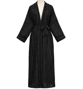 2024 New Middle East Muslim Clothing Fashion Temperament Elegant Dress Robe with Belt