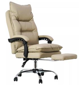 Silla moderna de gerente ejecutivo con cuero PU suave y tela, silla giratoria relajante para reuniones, reposapiés para silla de oficina con bloqueo - Product Image 2