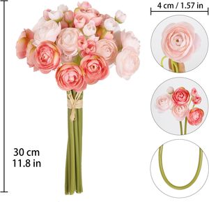 Ramo Pequeño de Rosas de Seda Europeas, Flores Artificiales de Múltiples Cabezas, Altamente Simuladas, de Larga Duración, para el Hogar, Sala de Estar, Día de San Valentín - Product Image 2