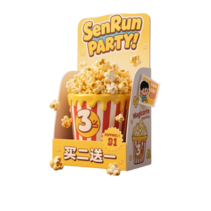 Estante de exhibición de cartón corrugado plegable apilable portátil minorista de supermercado Impresión en color personalizable para promoción de tienda - Product Image 2