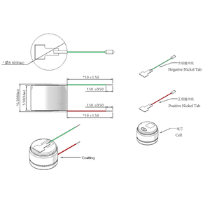 M7854S1/ LIR7854/ 3.7V 25mAh充電式補聴器A13イヤホンリチウムイオンバッテリー、超小型ワイヤーと防水コーティング - Product Image 3
