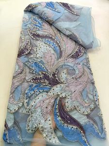 Tela KC de Lujo con Volantes 3D y Cuentas, Malla de Encaje con Lentejuelas Completas y Tul de Cristal para Vestido de Boda o Banquete en Dubái - Product Image 5