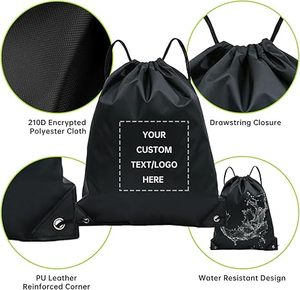 Wholesale Customized Promotional Polyester Nylon <b>Backpack</b> Draw String Bag with logo - Product Image 1