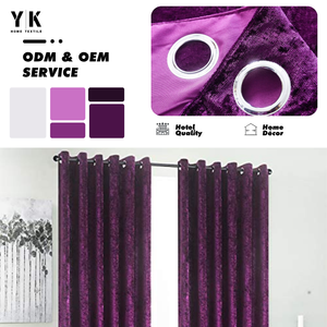 Vendita calda colore solido viola Grommet lavanda viola 52 wx63l <span class=keywords><strong>tende</strong></span> corte in velluto per soggiorno cucina camera da letto - Product Image 1