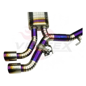 ท่อไอเสีย Vortex Titanium Catback สำหรับ BMW M5 G90 S68 4.4T V8 Hybrid สีม่วงเบิร์นบลู ปลายท่อแบบ Quad พร้อมท่อ X-Pipe ปี 2024-2026 เชื่อมด้วยเทคนิค TIG - Product Image 5