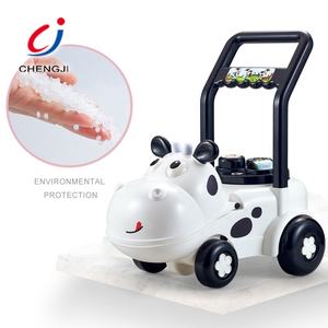 Andador de bebé Chengji Carro de juguete vaca caminando aprendizaje Andador de bebé con mango de empuje - Product Image 4