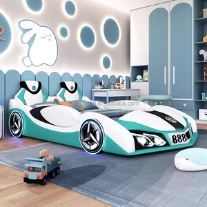 JINS Mobilier de chambre à coucher moderne pour enfants Lits rembourrés pour enfants Berceaux pour enfants Lit d'auto pour enfants Garçon - Product Image 3