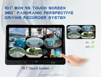 Support GPS 4G AI BSD DMS Dvr 8 canaux Touch 1080P 10.1 pouces 360 degrés sans couture panoramique AI Truck MDVR