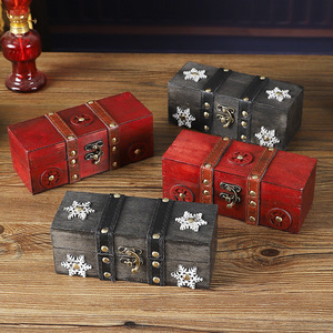 Mystic Arts Vintage Wooden Jewelry <b>Box</b> With Lock <b>Red</b> Decorative Storage <b>Box</b> For Desk Use - Product Image 3