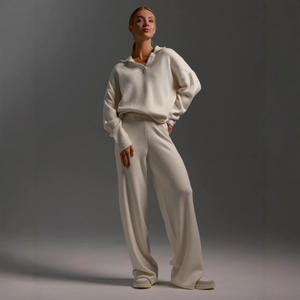 2026 Women's <b>Knit</b> <b>Sets</b> Lounge wear Autumn Winter Polo Collar <b>Knitted</b> Pullover Trousers Women Sweater <b>Set</b> - Product Image 1