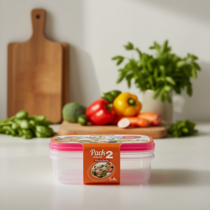 FIAMBRERA SET2 0.4L Contenedor de Almacenamiento de Alimentos de Plástico para Cocina, Diseño Moderno, Forma Rectangular, Técnica de Inyección, Apilable - Product Image 2