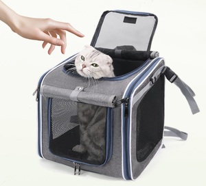 애완동물 자전거 캐리어 가방 접이식 소형 애완동물 고양이 캐리어 강아지 바구니 대용량 통기성 애완동물 외출용 캐리어 가방 - Product Image 5