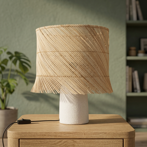 Rattan Table Lamp Handmade Mushroom Shape Nordic Floor Lamp Natural Finish Home Decoration - Product Image 3