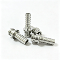 Conector de Manguera de Acero Inoxidable 304 de 1/4'' con Conexión de Espiga para Manguera de Entrada, Accesorio de Tubería para Fluidos y Gases Mecanizado por CNC