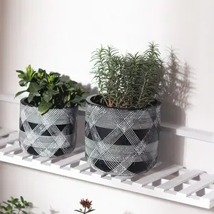 Vaso de planta nórdico para decoração, vaso de flores em vaso com cor simples redonda para cimento interno