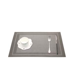 Posavasos de cocina de PVC de estilo occidental personalizado, mantel antiescaldado con patrón de tejido clásico, almohadilla de drenaje lavable de cuero para el hogar - Product Image 1
