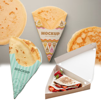 Biodégradable Pancake Pizza Cone Sulfurisé Papier Crêpe Titulaire Triangle À Emporter Gaufre Bulle Emballage Boîte De Papier