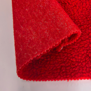Tissu en sherpa de mouton chaud en polyester 100% 288GSM, tricot berbère anti-boulochage, vente en gros d'usine, pour sweat-shirt, manteau, couverture - Product Image 4