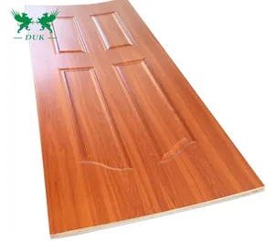 Hdf mewah modern kertas melamin lapisan kayu frp dicetak pintu kulit kayu lapis linyi pemasok thailand