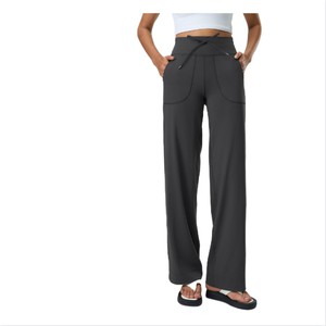 Pantalones Anchos Holgados Estilo Coreano Vintage con Cierre de Cordón y Bolsillos Grandes para Mujer, para Fitness, Yoga y Ocio (Nailon y Elastano) - Product Image 6