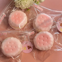 Jouet Squishy Kawaii Biscuit Fraise à Remontée Lente Anti-Stress, Jouet à Presser Doux Mochi Fidget pour le Bureau et l'École