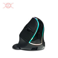 Mouse Nirkabel Vertikal Ergonomis RGB Fashion Personalisasi Pengisian Daya Tipe-C 7 Tombol Mouse Optik 2.4G 3200dpi