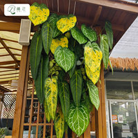 Daun Monstera Anthurium Buatan Kristal Lilin Bunga - Tanaman Hias Buatan Tangan untuk Dinding Ruang Tamu Interior Rumah