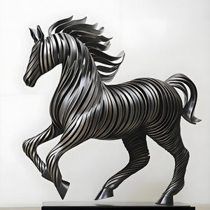 Abstracte Kunst Grote Paardensculptuur Ornament 304 Roestvrijstalen Tuindierdecoratie Gepolijste Techniek - Product Image 6