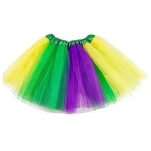 Novidade em fábrica de atacado de cores profissionais multi camadas de malha macia saia tutu de tule inchada para meninas