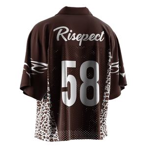 Camiseta Deportiva Retro de Fútbol Americano con Cuello Polo, Bordado, Estilo Vintage, Tejido de Malla con Tejido de Punto Brillante para Atuendos Modernos - Product Image 6