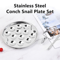Plat à escargots en acier inoxydable Manjia, plats à champignons avec pinces et fourchettes à escargots, outils pour fruits de mer, ensemble d'outils de service pour escargots français