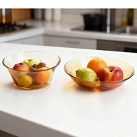 Plat à fruits de grande taille en verre épaissi couleur ambre, plateau créatif de style Instagram pour la maison, idéal pour le salon