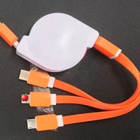 Cargador de Teléfono Móvil 3 en 1 con Cable Retráctil USB Tipo-C, Personalizable con Logotipo, Venta Caliente