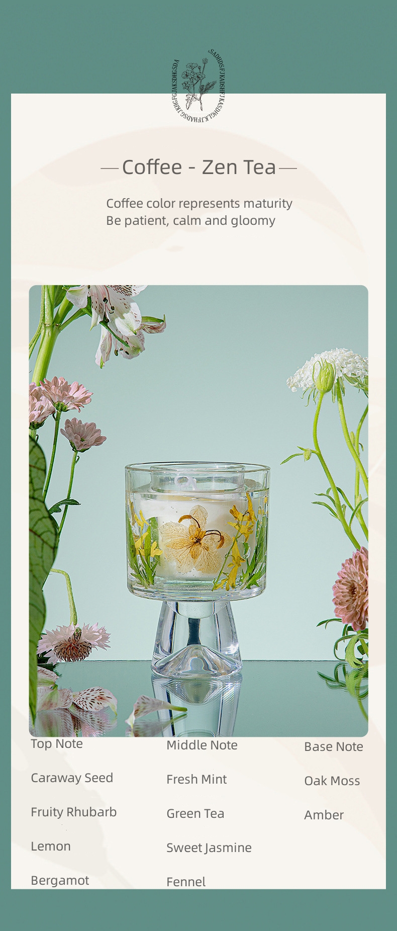 Label Custom Gift Decorative Dry Flower Glass Jar Gel Wax Scented Jelly Candles 4