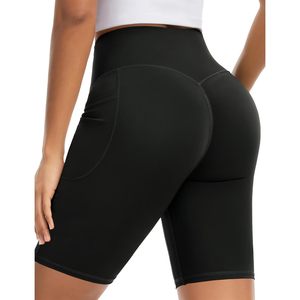 Shorts de yoga taille haute pour femme FOXA, 5 pouces, avec poches, extensibles, froncés, effet push-up - Product Image 6