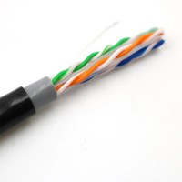 Kabel Cat6 UTP PVC/PE/LSZH Berjaket Ganda Tembaga untuk Luar Ruangan 1000ft dalam Kotak Bersertifikasi CE dengan Pelindung Aluminium Foil untuk Data Kecepatan Tinggi