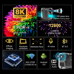 Xnano nhà máy cung cấp Máy Chiếu Logo tùy chỉnh thông minh bằng giọng nói điều khiển từ xa Android Bluetooth Wifi HD 1080p cao lumen máy chiếu - Product Image 4