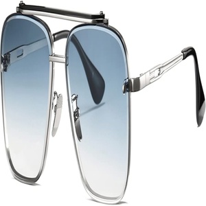 Nuevas Gafas de Sol Grandes sin Marco, de Aviador, Modernas, Metálicas, con Logotipo Personalizado, Lentes Degradadas, para Hombre y Mujer - Product Image 1