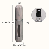 Flacon vaporisateur de parfum mini 5 ml à remplissage par le bas, en plastique grain marbre, rechargeable, pour voyage