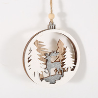 Décoration de Noël en bois ajouré style artistique, plaque suspendue, tranche de bois sculptée, décorations pour sapin de Noël en MDF, gravure sculptée