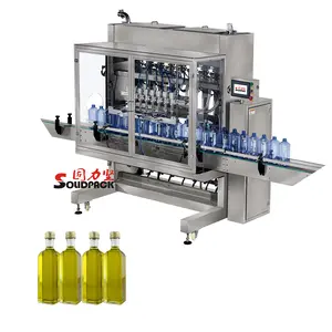 Solidpack automatic 4 nozzle 500ml olive oil glass bottle filler 5000cc cooking oil 5 liters filling machine