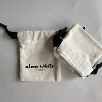 Petits sacs d'emballage recyclables personnalisés en coton pochette cadeau en toile avec cordon de serrage pour bijoux avec logo