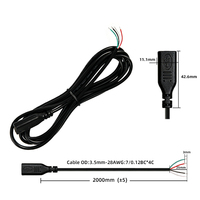 2M 4-adriges Typ-C Datenkabel 28AWG, für Spielkonsolen Hochgeschwindigkeits-Datensynchronisation Ladeverlängerung