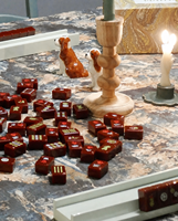 Ensemble de mahjong américain Remsen, 160 tuiles en acrylique couleur sang de bœuf, jeu de Mah-Jongg gravé avec des jokers, cadeau de luxe Brooklyn Brownstone NMJL