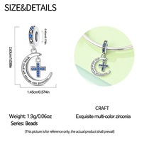 Vente en gros, pendentif croix ange vierge plaqué argent, perles DIY, accessoires de bijoux pour femmes, bracelets, livraison directe d'usine